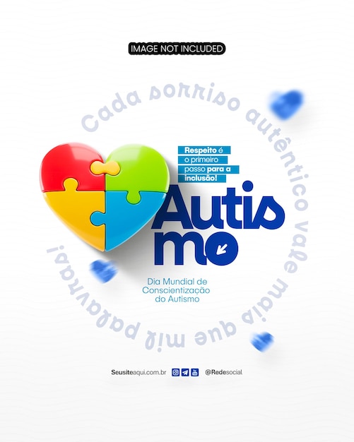 Giornata mondiale della consapevolezza dell'autismo 2 aprile Social Media Editable PSD Dia Autismo 2 de Abril