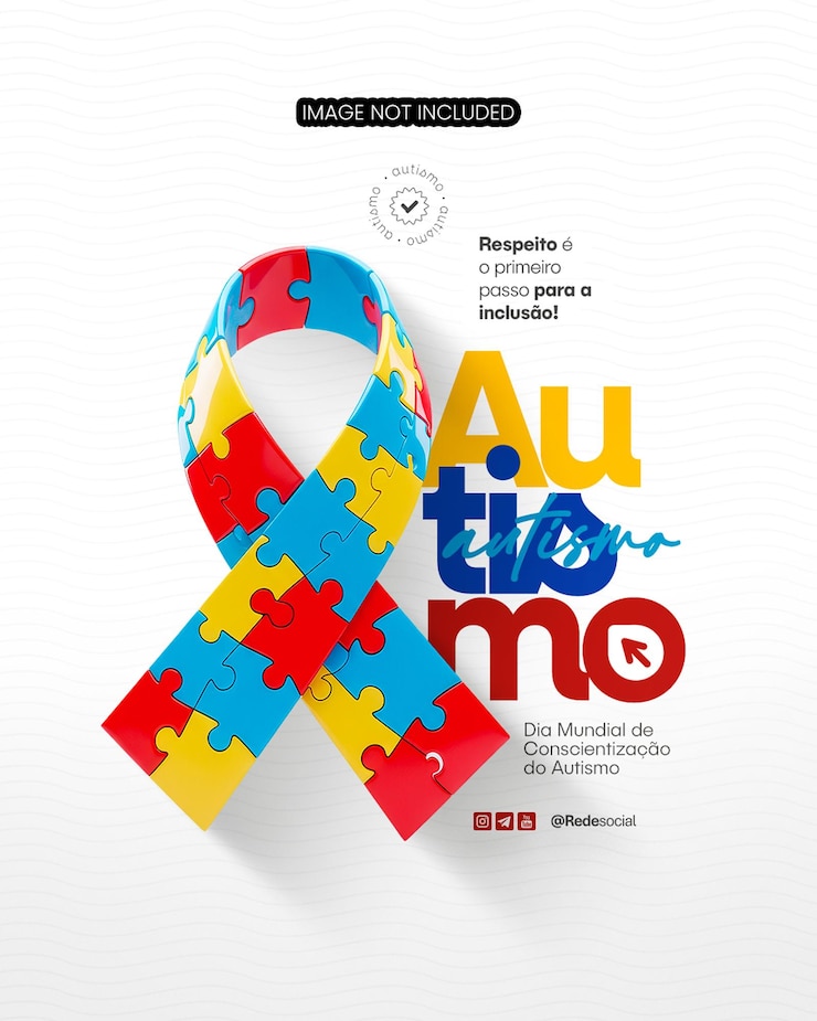 Giornata mondiale della consapevolezza dell'autismo 2 aprile Social Media Editable PSD Dia Autismo 2 de Abril