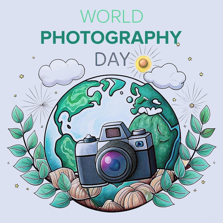 PSD giornata mondiale della fotografia psd design