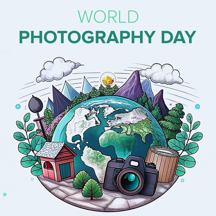 PSD giornata mondiale della fotografia psd design