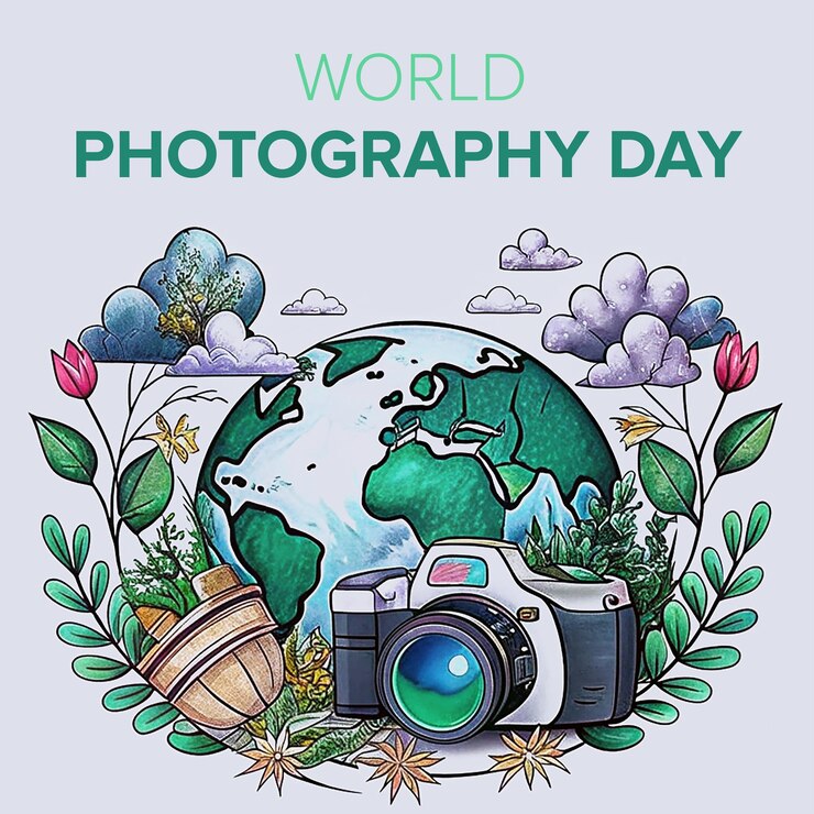 PSD giornata mondiale della fotografia psd design