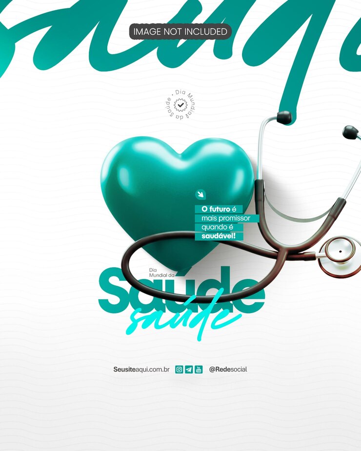 Giornata mondiale della salute 7 aprile Social Media Editable PSD Dia Mundial da Sade 7 di aprile