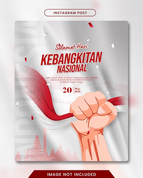 Giorno del risveglio nazionale dell'Indonesia Instagram Post Design