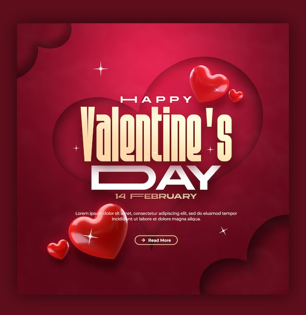 Giorno di San Valentino e super vendita banner sui social media o modello di post