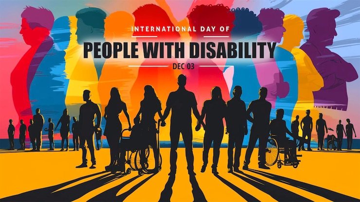 PSD giorno internazionale delle persone con disabilità concetto modello per lo sfondo