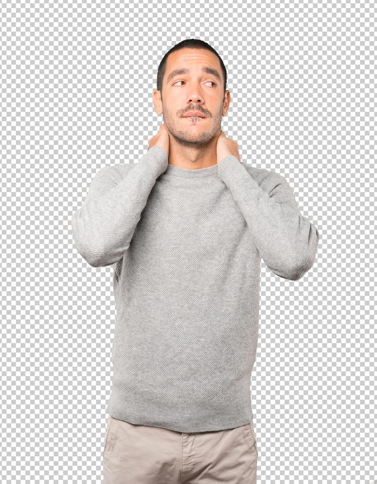 PSD giovane depresso che fa un gesto di stress