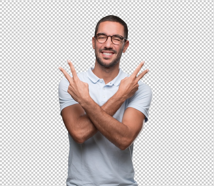 PSD giovane vincitore facendo un gesto di vittoria