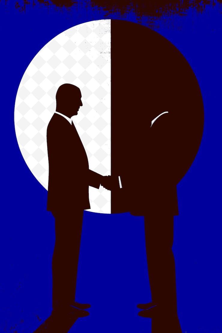 PSD gipfel mit einem präsidentschaftskandidaten und der bitcoin-industrie le flat illustration wahlkampagne