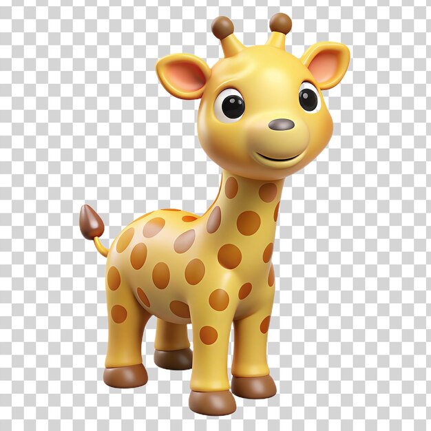 PSD girafa bebê feliz em 3d isolada em fundo transparente