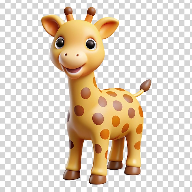 PSD girafa bebê feliz em 3d isolada em fundo transparente