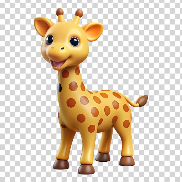 PSD girafa bebê feliz em 3d isolada em fundo transparente