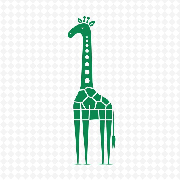 PSD girafa em uma ilustração de arte vetorial de fundo branco