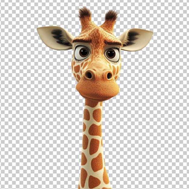 girafa estilo Pixar en un fondo transparente