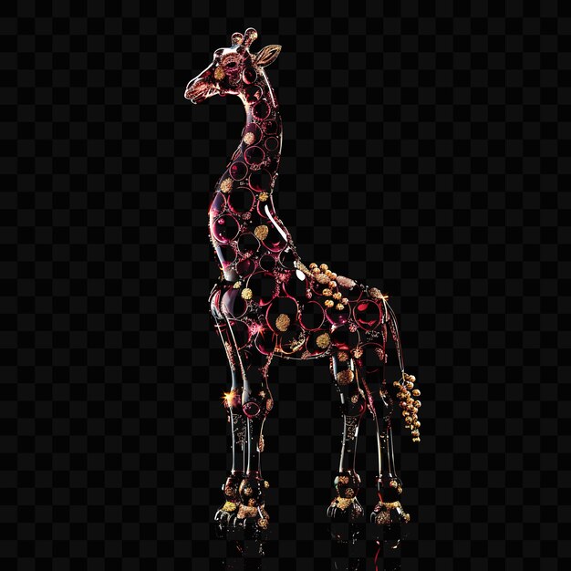 PSD une girafe faite de perles