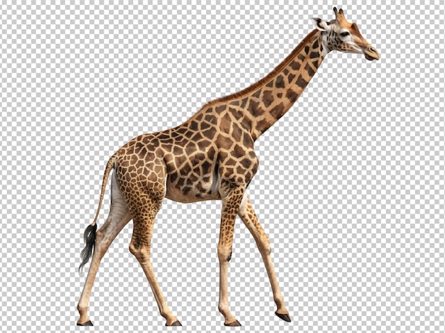 une girafe sur un fond transparent