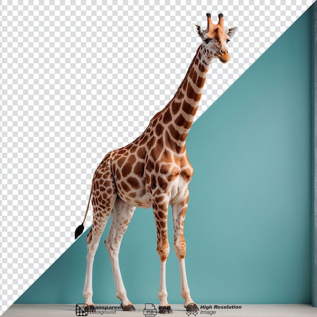 PSD une girafe isolée sur un fond transparent