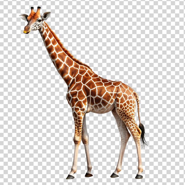 PSD une girafe isolée sur un fond transparent