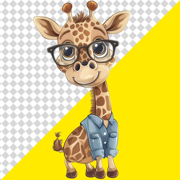 PSD une girafe avec des lunettes et une girafe portant des lunettes