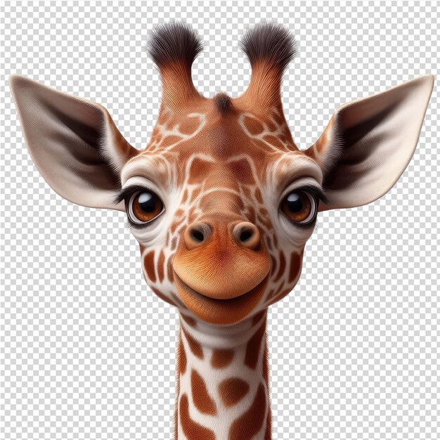 PSD une girafe avec un nez et une image d'une girafe dessus