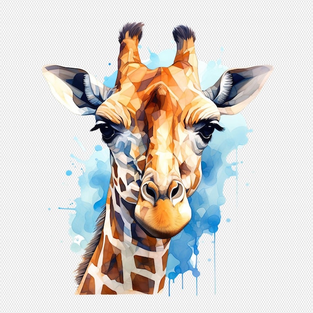 PSD girafe peinte à l'aquarelle