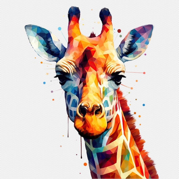 PSD girafe peinte à l'aquarelle