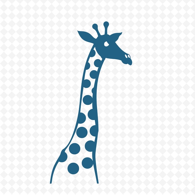 PSD une girafe avec des taches bleues sur un fond blanc