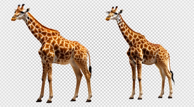 PSD giraffe isoliert auf transparentem hintergrund, generative ki