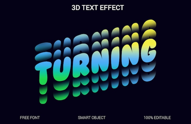 girando el efecto de texto 3D editibal archivo
