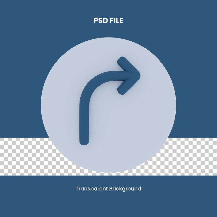 PSD girar a la derecha flecha 3d renderizado icono ilustración flecha
