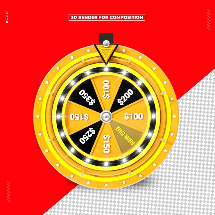 PSD girar la rueda y ganar un gran premio ilustración de la rueda