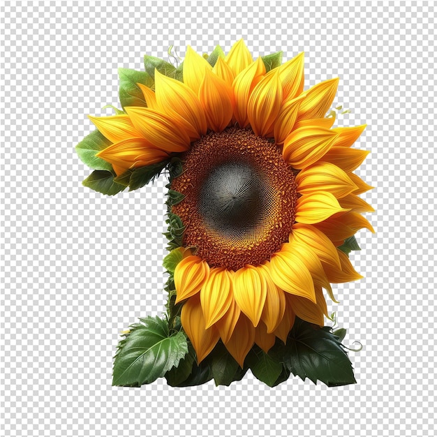 PSD un girasol con la letra a en él