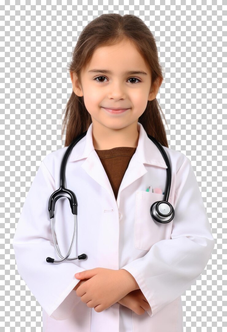 Girl Kid Doctor Isolated on Transparent Background