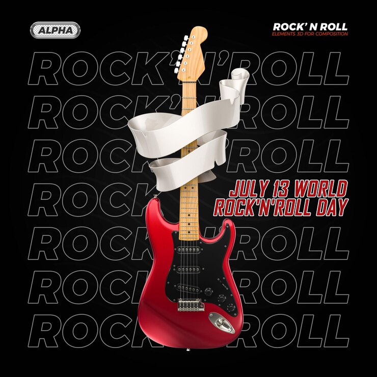 PSD gitarre 3d render isoliert