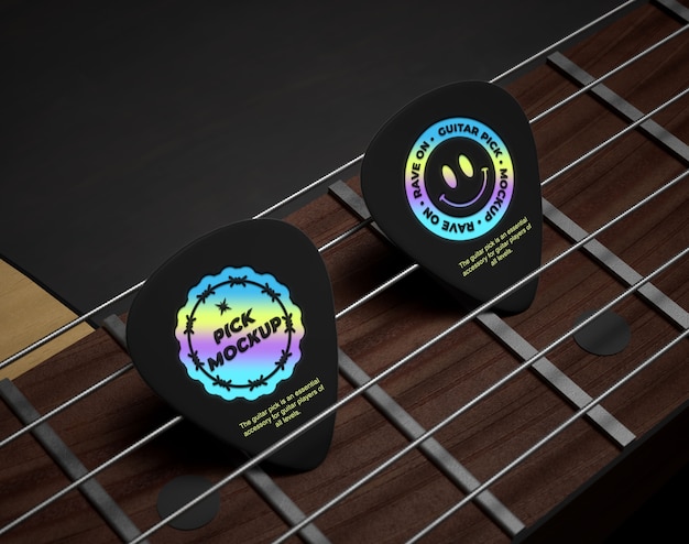 PSD gitarrenpick-logo-effekt-mockup