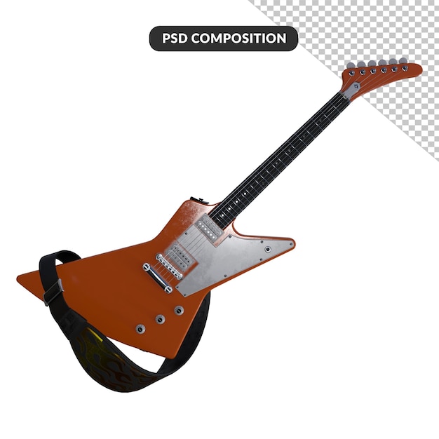 PSD gitarrenzubehör 3d-rendering