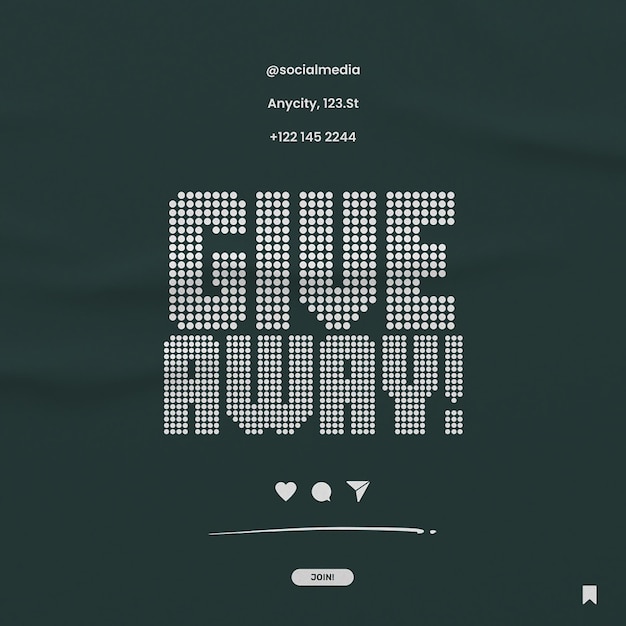 Giveaway Instagram post plantilla PSD Diseño de las redes sociales plantilla de diseño cuadrado regalo