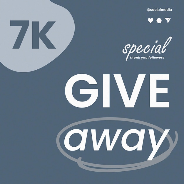 PSD giveaway mídia social instagram modelo de postagem psd design