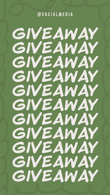 Giveaway plantilla de historias de instagram con diseño de psd