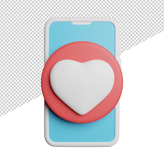 Giving Love Heart Un telefono con sopra un cuore