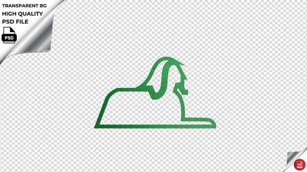 PSD giza estatua icono vectorial de lujo cuero verde texturizado psd transparente