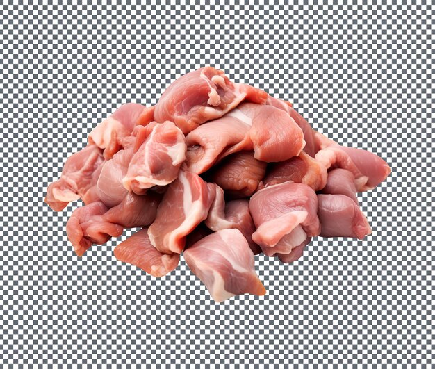 PSD gizzards de poulet frais isolés sur fond blanc