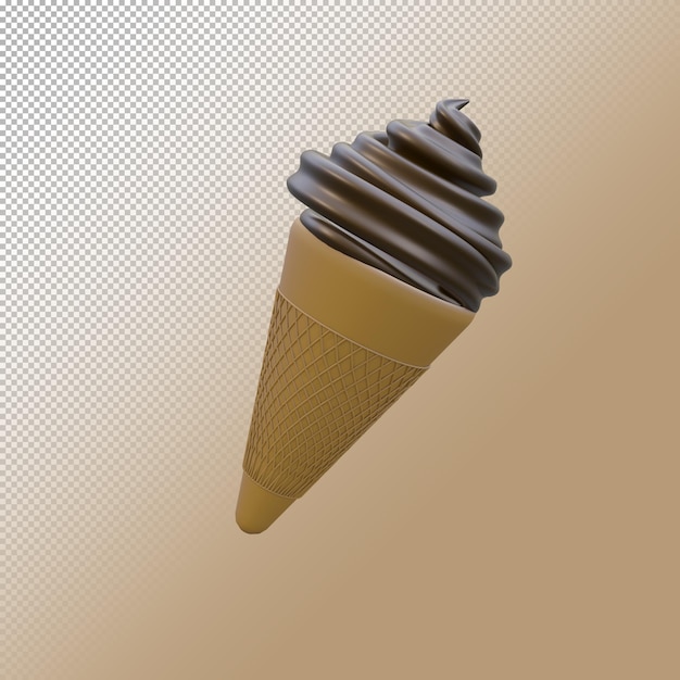 PSD glace au chocolat en rendu 3d