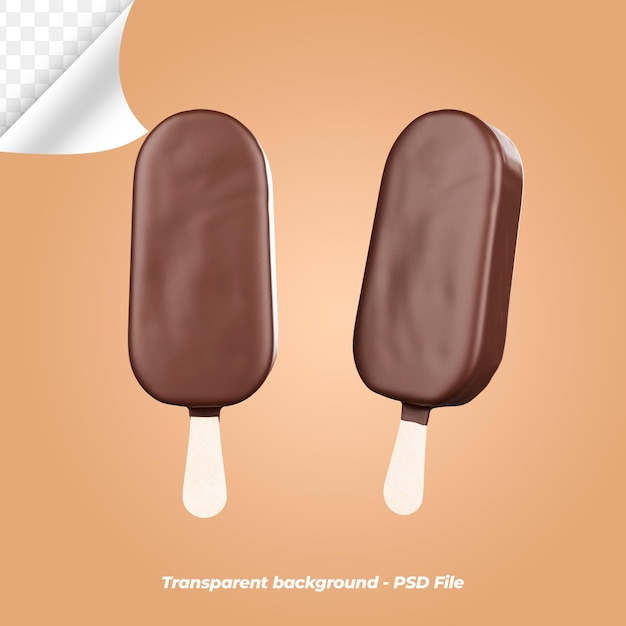 PSD glace brune et blanche avec le mot glace