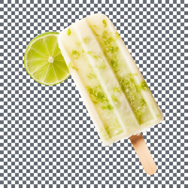 Glace à L'eau Savoureuse à La Noix De Coco Et Au Citron Vert Sur Fond Transparent