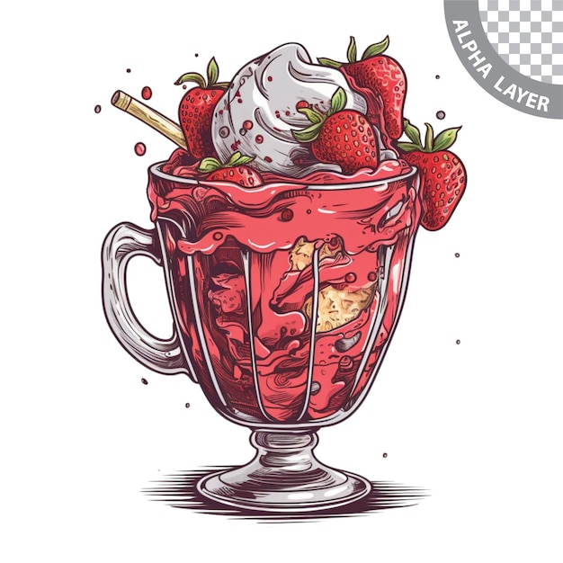 PSD glace à la fraise