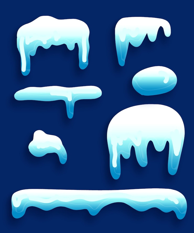PSD la glace et la glace sont sur un fond bleu