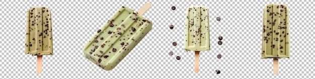 PSD des glaces au chocolat à la menthe isolées sur un fond transparent