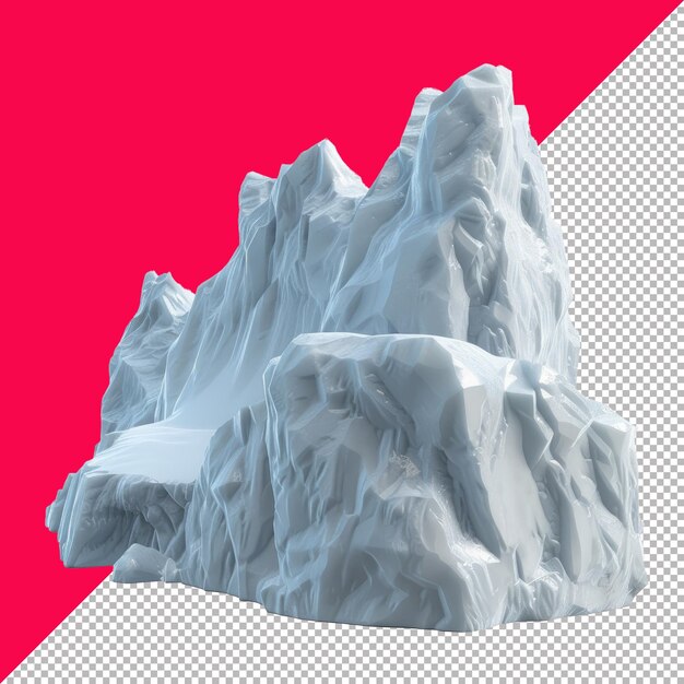 Glacier 3D aislado renderizar fondo blanco fondo transparente PNG PSD