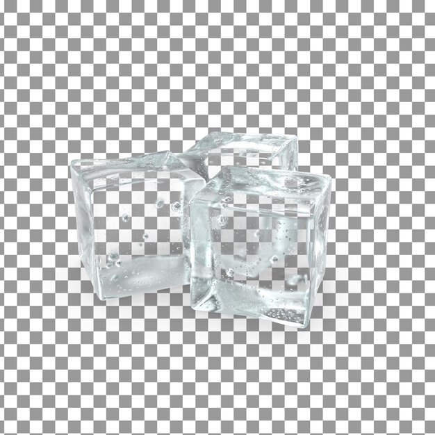 PSD glaçons psd 3d sur fond isolé et transparent