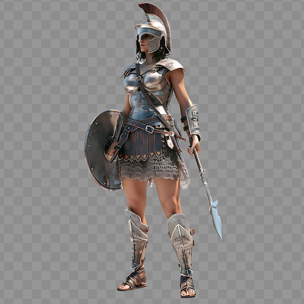 PSD gladiadora do império romano combatente com forma atlética g desenho de personagem conceito de acesso do jogo